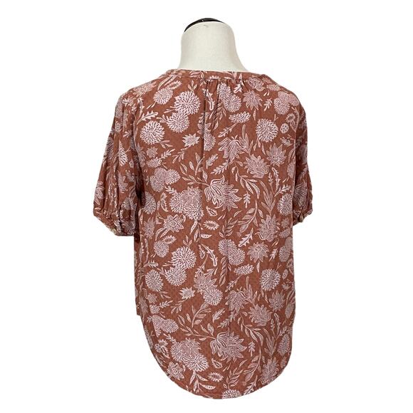 Universal Thread Floral Short Sleeve Button Down - Dusty Pink - XS - Picture 3 of 13
